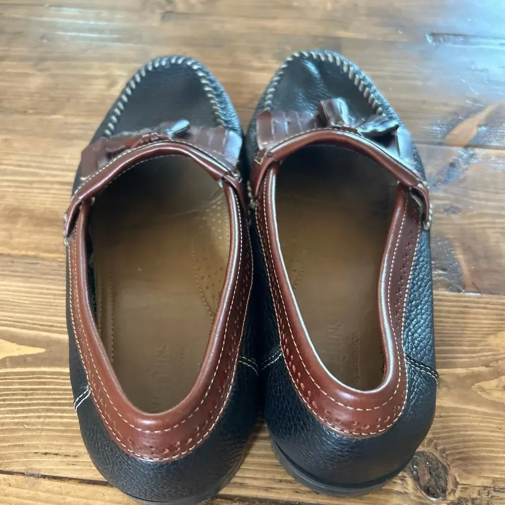 Weejuns G.H. Bass & Co Mens Size 9 Black & Brown Leather Kiltie Tassel Loafers